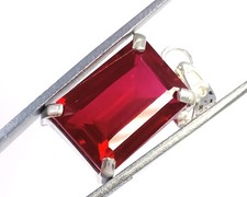47 CT Natural Red Ruby Emerald Shape 925 Silver Pendant IGL Certified Gems 6JDA picture