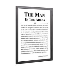 flangairy The Man In The Arena Wall Art Framed, 15.7×11.8 Inch Wooden Motiv picture