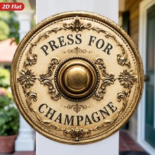  Round Vintage Press For Champagne Tin Metal Signs Home Décor 8x8 picture