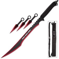 Snake Eye Tactical Two Tone Finish Fantasy Desgin Ninja Sword - Red picture