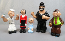 Vintage Popeye Ceramic Figurine Lot Olive Oyl Swee’Pea Bluto Wimpy 1970s Style picture
