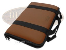 Case xx Medium Brown Leather & Cotton Knife Carrying Case for Pocket Knives 1075 picture