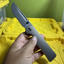 Ameight Glear Bronze Titanium Knife Milled Scales AM8 Miguron S90V Blade picture