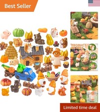 Delightful 42-Piece Thanksgiving Miniature Resin Figures - Create Fun Scenes picture