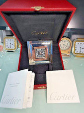 *** Cartier Stainless Steel Art Deco Alarm Clock with Box & Certificates *** picture