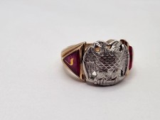 Vintage 32nd Degree Scottish Rite Freemason Masonic 10k Ring picture