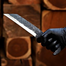 Odin's Raven Viking Knife - Hand Forged Blade, Raven Head Hilt, Medieval Seax picture