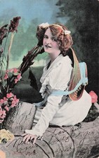 Mabel Green Edwardian Actress Glamour Girl Vtg Postcard 18A picture