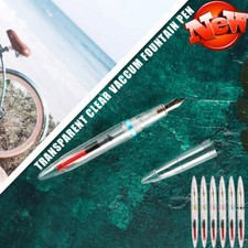 2023 M2 Transparent Clear Vaccum Fountain Pen Resin EF/F 0.38/0.5mm Nib Ink PesC picture