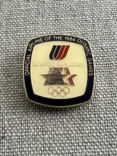 Vintage United Airlines Official Airline Of The 1984 Olympic Games 3/4” Pin picture