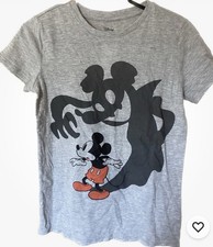 NEW Women's Disney Medium Mickey Mouse Very Scary Shadow Gray Halloween T-Shirt picture