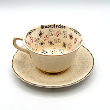 Alfred Meakin England, Teacup & Saucer Set, The Cup of Knowledge Fortune Telling picture