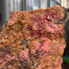 5.72lb Large Raw Ore Red Black Rhodonite Quartz Gemstone Mineral Specimen picture