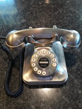 RETRO BRUSHED SILVER GRAND VINTAGE FLASH PHONE picture