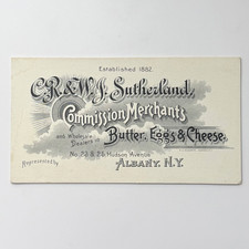 Antique CR & WJ Sutherland Albany NY Commission Merchant Business Trade Card picture