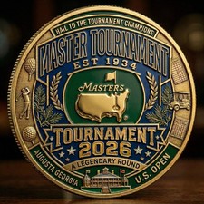 2026 Masters Tournament Golf Coin Augusta Georgia Legendary Round Gold Medal picture