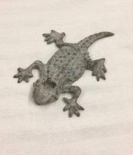 Vtg Cast Metal Horned Horny Toad Lizard Flat Figurine Paperweight 5