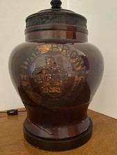Antique Kendal Brown Tobacco Jar Lamp Base - sold by Bloomingdale’s.   picture