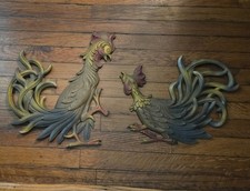 *Rare* Vintage 1965 Syroco Fighting Rooster Wall Art Decor MCM Chicken picture