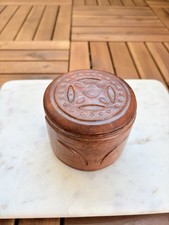 Vintage Italian Embossed Leather Trinket Box / Jewelry Box / Snuff Box RARE picture