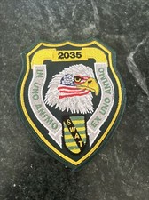 UNKNOWN OBSOLETE SWAT TEAM SRT 2035 POLICE PATCH IRON ON EAGLE US FLAG picture