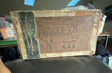 Antique  carl upmann Cowley's No. 777 Wooden Cigar Box with Lithograph Lid Art picture