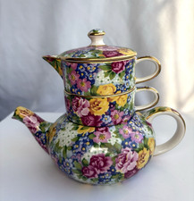 Royal Winton Julia Chintz Stacking Teapot Set Ltd Ed 906/1000 England UNUSED picture