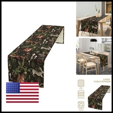 JanJCurt Rustic Woodland Table Runner, Rustic Forest Wild Animals Bunny Rabbit picture