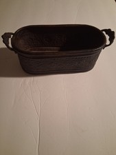 vintage metal planter 9x3 used picture
