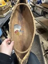 Souvenir Hemlock Bark Canoe/ Native Made/ 22 Inches Long picture