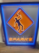Vintage Sparks Alcohol Energy Drink Lighted Advertising Sign Bar Display. picture