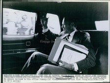 1974 Washington President Ford Car Interior Documents Wirephoto Press 8x10 picture