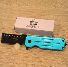 EDCGripper Blue Aluminum Pocketknife Cleaver Plain Lever Lock Manual Clip picture