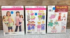 3 Simplicity Girl & Doll Clothes Patterns Onesize Uncut 2465 4268 4707 Vintage picture