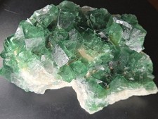 Green Cubic Fluorite specimen (1100gm) Natural Cluster formations Madagascar picture