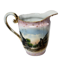 DANVILLE ,QUEBEC CANADA 1900s STATION STREET Souvenir Pink China Creamer picture