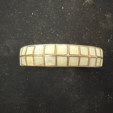 Vintage Native American Sterling Silver .925 Shell Abalone Cuff Bracelet picture