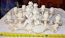 Vintage Hutschenreuther Selb 4-arm Cherub  Playing flute Long Candelabra 16
