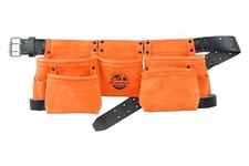 Graintex DS2342 Kids Work Apron 9 Pocket Orange Suede Leather Belt Hammer Loops picture