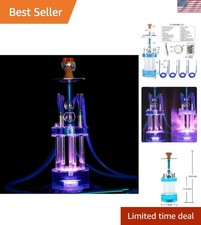 4 Hose Hookah Set，Large Party LED Hookahs, Modern Fountain Design Shisha kit ... picture