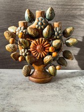 Vintage Mexican Tree of Life Candelabra Handmade Folk Art Terracotta Pottery 5