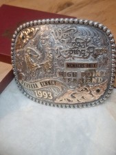 VNTG 1993 GIST 1/10 10K STERLING OVERLAY WCRA TROPHY BUCKLE HIGH POINT YEAR END picture