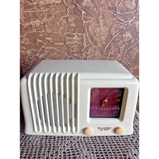 Vintage Firestone Air Chief 4-A-3 Ivory Art Deco Tube Radio Display Quality picture