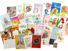 34 Unused Greeting Cards 80s 90s Mixed Occ Hallmark Craft Lot Religious Vintage picture