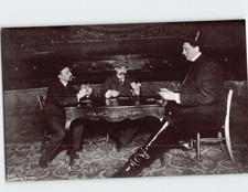 Postcard Cyrus & Armand Playing Poker With Big Guy 