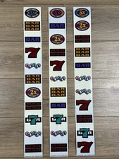 Complete Set of 3 Vintage Slot Machine Reel Strips Slotto Bar 7 Seven 28