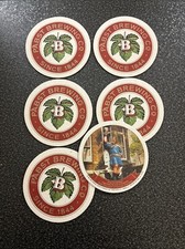 6 Pabst Blue Ribbon Beer Coaster Vintage New Best Brewing 2 Sided Patron Saint picture