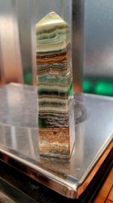 KIWI CALCITE CRYSTAL TOWER PAKISTAN 350G GRADE AAA QUALITY 13CM STUNNING picture