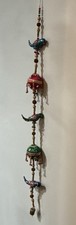 Vintage Handmade Indian Hindu 36” Bird Hanging Garland Beaded String Bells BOHO picture