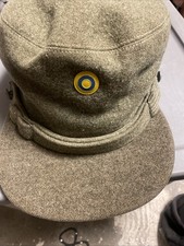 Vintage Swedish Army Three Crowns Hat Wool Winter Cap M50 Euro SZ57 USA 7 1/8 picture